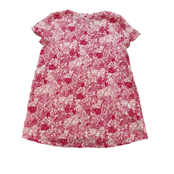Lilly Pulitzer Womens Scoop Neck Top Size S Raspberry Cotton Short-sleeved New - Picture 2 of 10